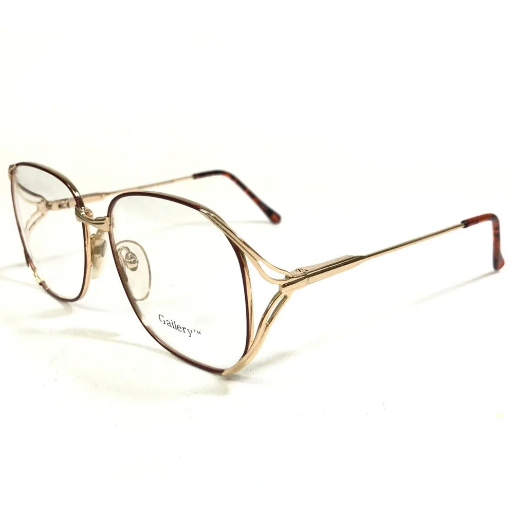 Gallery Eyeglasses Frames IDASPRING BURGUNDY/GOLD Square Full Rim 52-15-135